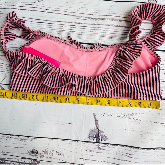 Xhilaration off shoulder ruffle navy pink top - Picture 10 of 11